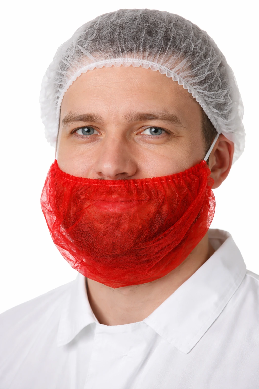 Rode PP baardbedekking 1000 stuks - Afbeelding 2